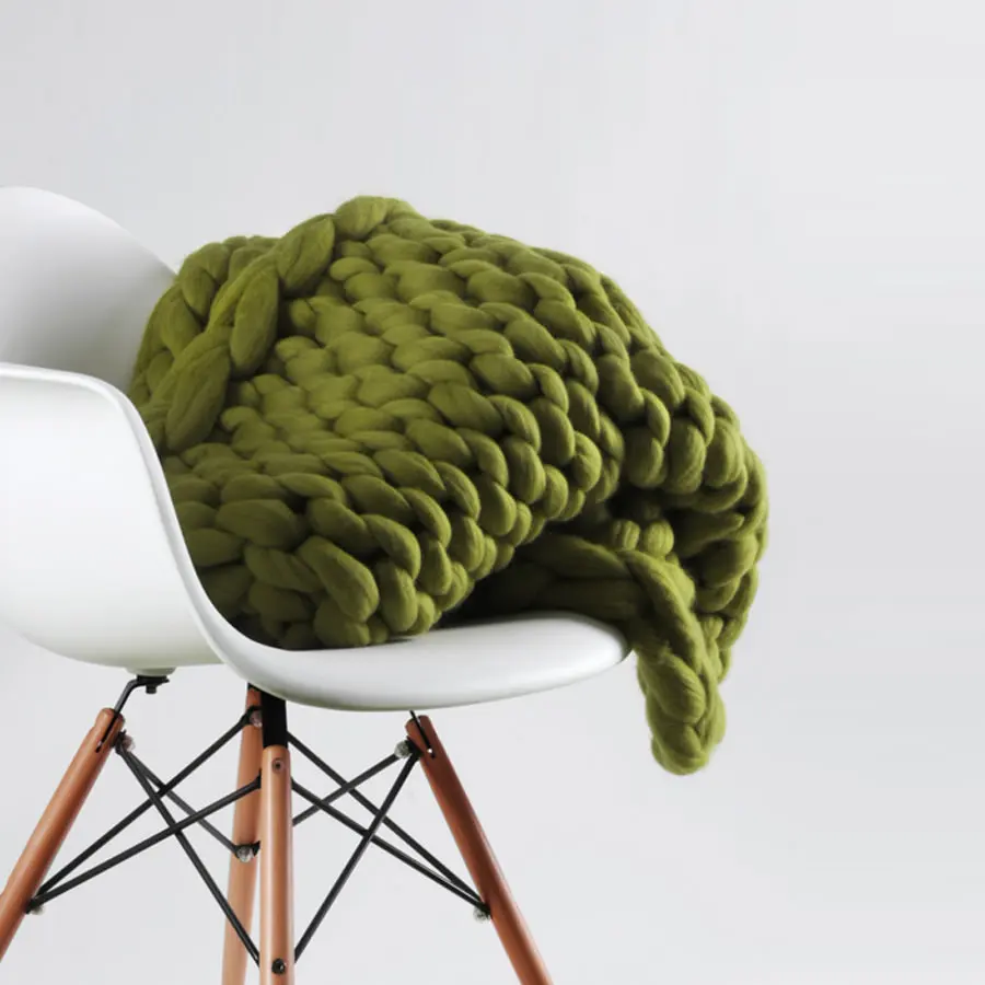 Merino-Blanket-in-Umber-Green-Color