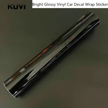 

Bright Glossy Vinyl Car Decal Wrap Sticker Black White Gloss Film Wrap Retail For Hood Roof Motorcycle Scooter Car Truck Styling