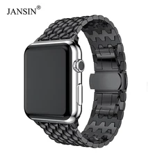 Деловой стиль, металлический ремешок для часов Apple watch, ремешок 40 мм/44 мм/38 мм/42 мм, iWatch series 5 4 3 2 1, браслет из нержавеющей стали