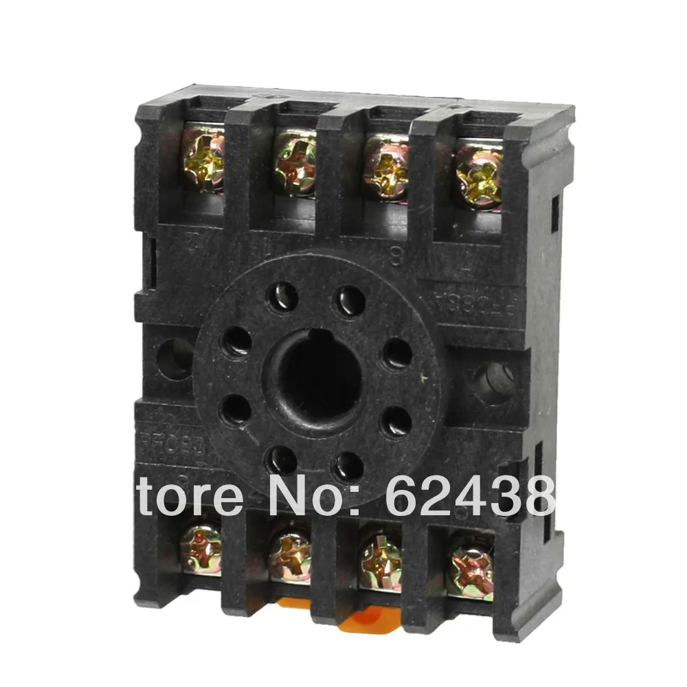 Черные 8 круглых штифтов 8P 35 мм крепление на din рейку цоколь PF083A для ASY 3D MK2P I реле AH2