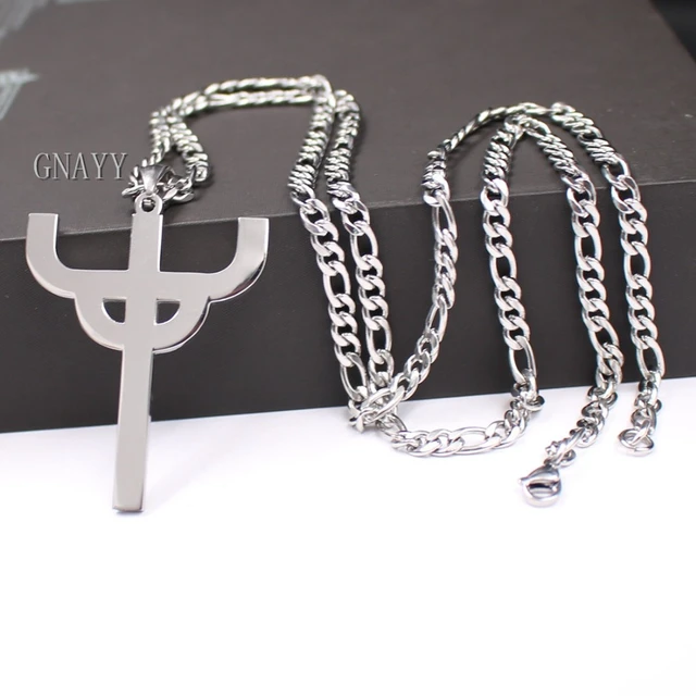 White Enamel Inverted Cross Necklace Gothic Jewelry -  UK