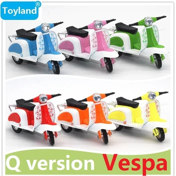 

6-Colours The Q version Ladys Vespa Model Alloy Pull Back,BEST Gift for Educational Children Toys,Mini Motorcycle Model Cars toy