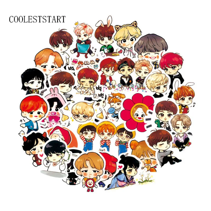 

63Pcs/Set Cute Kpop Expression Sticker Q VersionFor Suitcase Notebook Computer Skateboard Automobile Styling Gift CartoonSticker