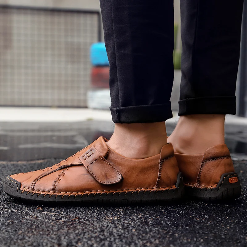 

Genuine Leather Loafers Men Winter Luxury Design Sneakers With Warm Fur Flat Slip On Causal Men Shoes Men Moccasins Man footwear
