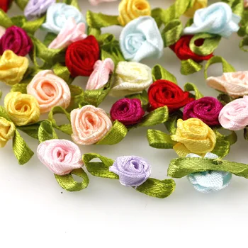 

100Pcs 12*25mm Mini Rose Decorative Flower Artificial Silk Flowers For DIY Party Wedding Decoration Home Decor