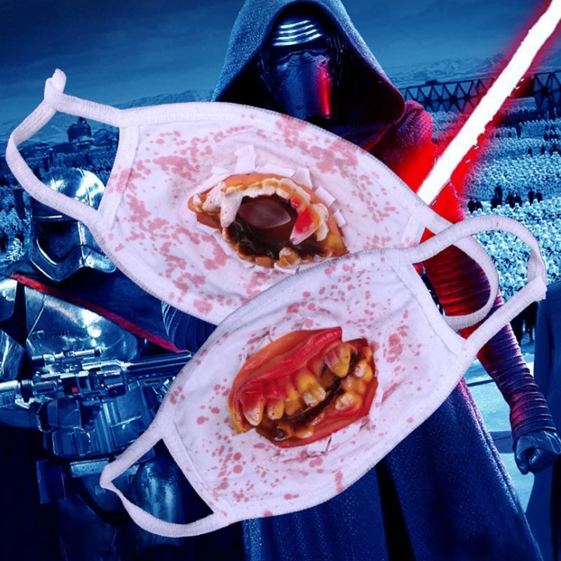 Eraspooky Halloween Costume Accessories Latex Teeth Adult Costume Mask