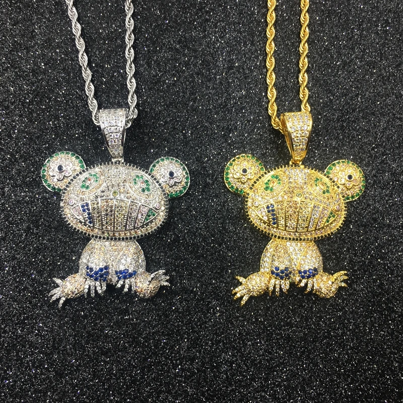 iced out jewelry bling bling frog pendants necklaces (6)