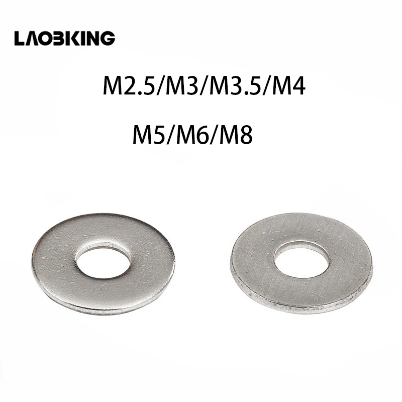 

50Pcs M2.5 M3 M3.5 M4 M5 M6 M8 DIN9021 GB96 304/A2-70 Stainless Steel Large Size Flat Washer