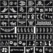 200 шт. индийской хны Трафареты тату, временами блеск Аэрограф Henna татуировки Шаблоны трафарет для рисования