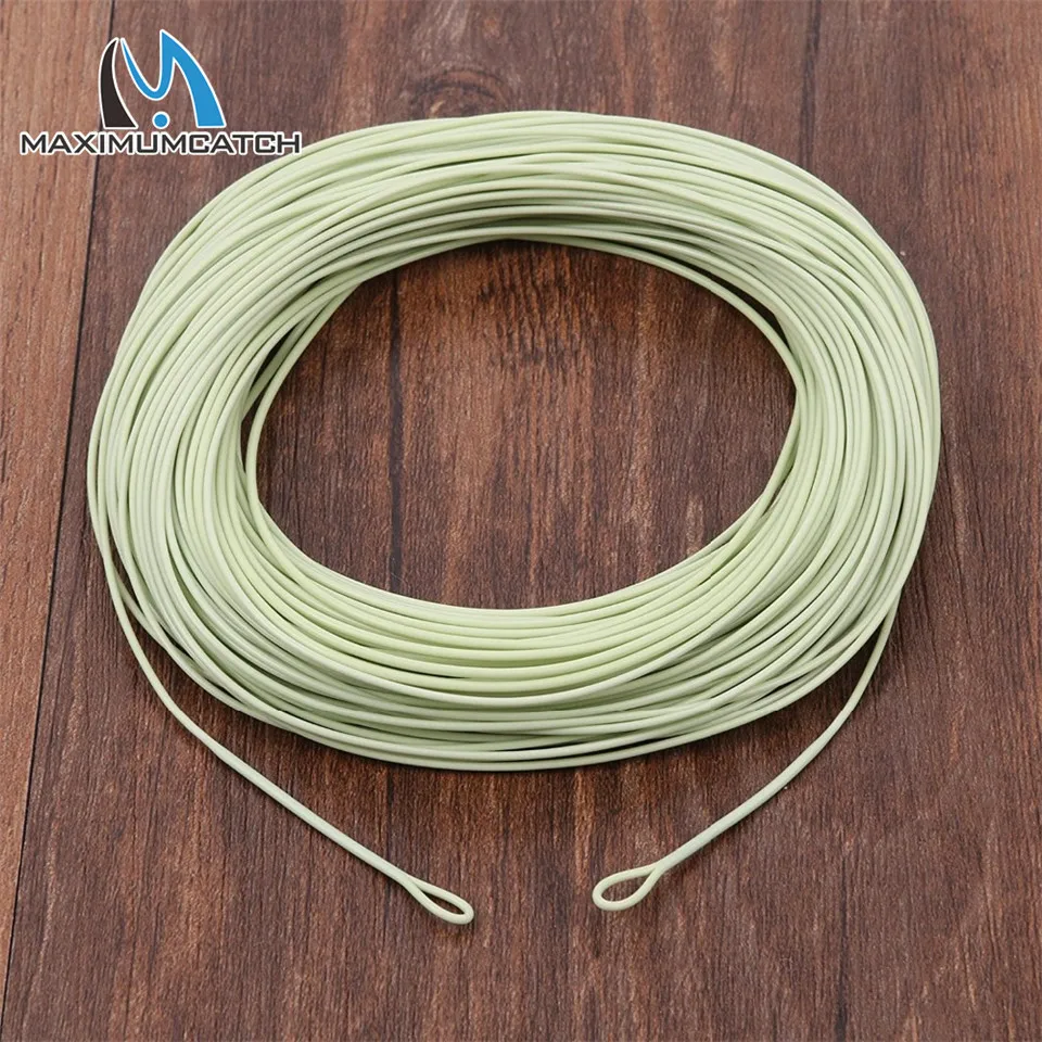 Maximumcatch 100FT 1/2/3/4/5/6/7/8WT الوزن إلى الأمام العائمة يطير خط الصيد مع ملحومة الحلقات يطير خط