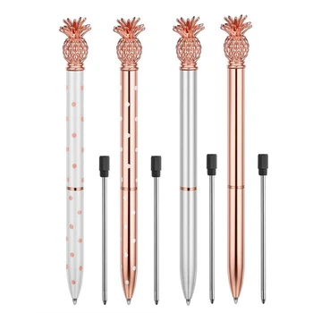 

Pineapple Pens Cute Ballpoint Pens, Rose Gold Metal Pen, White, Silver Office Supplies and School Desk Accessories, Fancy Nice