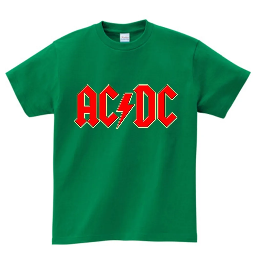 ACDC/детская футболка с принтом надпись-Логотип AC DC Детская Повседневная футболка принт AC/DC для мальчиков и девочек костюм для малышей