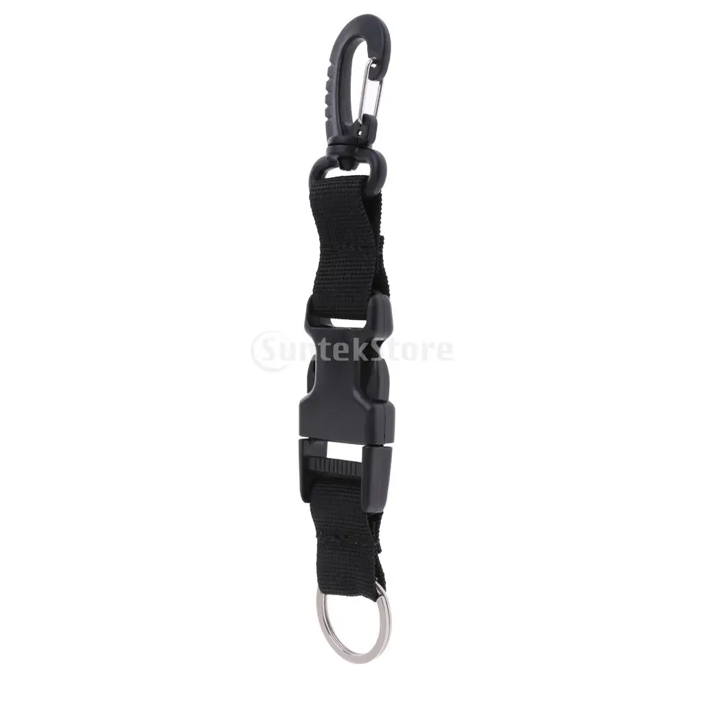 Underwater Scuba Diving Spearfishing Free Diving BCD Webbing Lanyard Holder Strap Quick Release Buckle & Swivel Clip