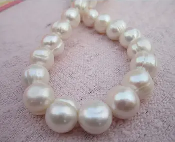 

classic 10-11mm south sea luster baroque white pearl necklace 20 inch 14k t