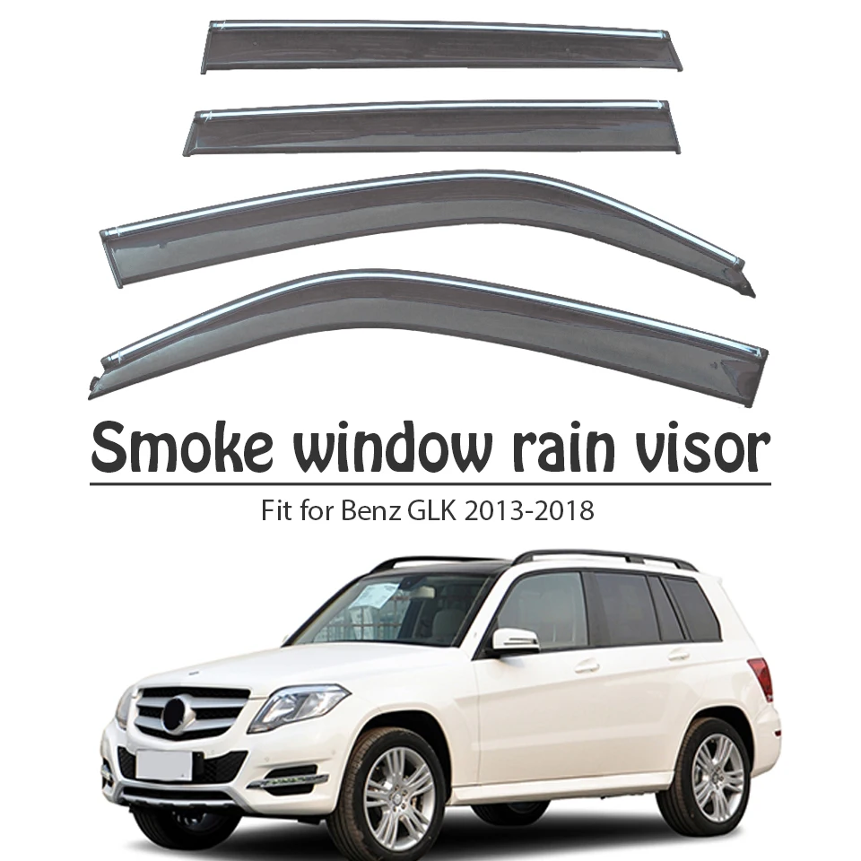 Acessórios do Carro Defletores de Vento 4pcs para Mercedes Atreu 2020-2020 Porta Fumaça Sol Janela Chuva Viseira Guarda Capa Glk 300 200 260 2 260 2013-2018 Acessórios Do Carro Porta Fumaça