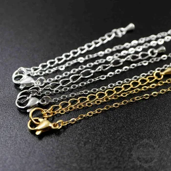 

18inches 1.5x2mm rhodium,silver,gold color 316L stainless steel basic necklace chain DIY supplies 1320001