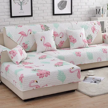 

Simple Modern Flamingo Print Sofa Cover Cotton Non-Slip Sofa Towel Chair Covers Mats Living/Drawing Room Decorative L-Shaped