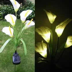 Солнечный Мощность подкова цветок 5 светодиодный лампы Водонепроницаемый Открытый Сад Двор Путь пейзаж декоративные ночь светодиодный
