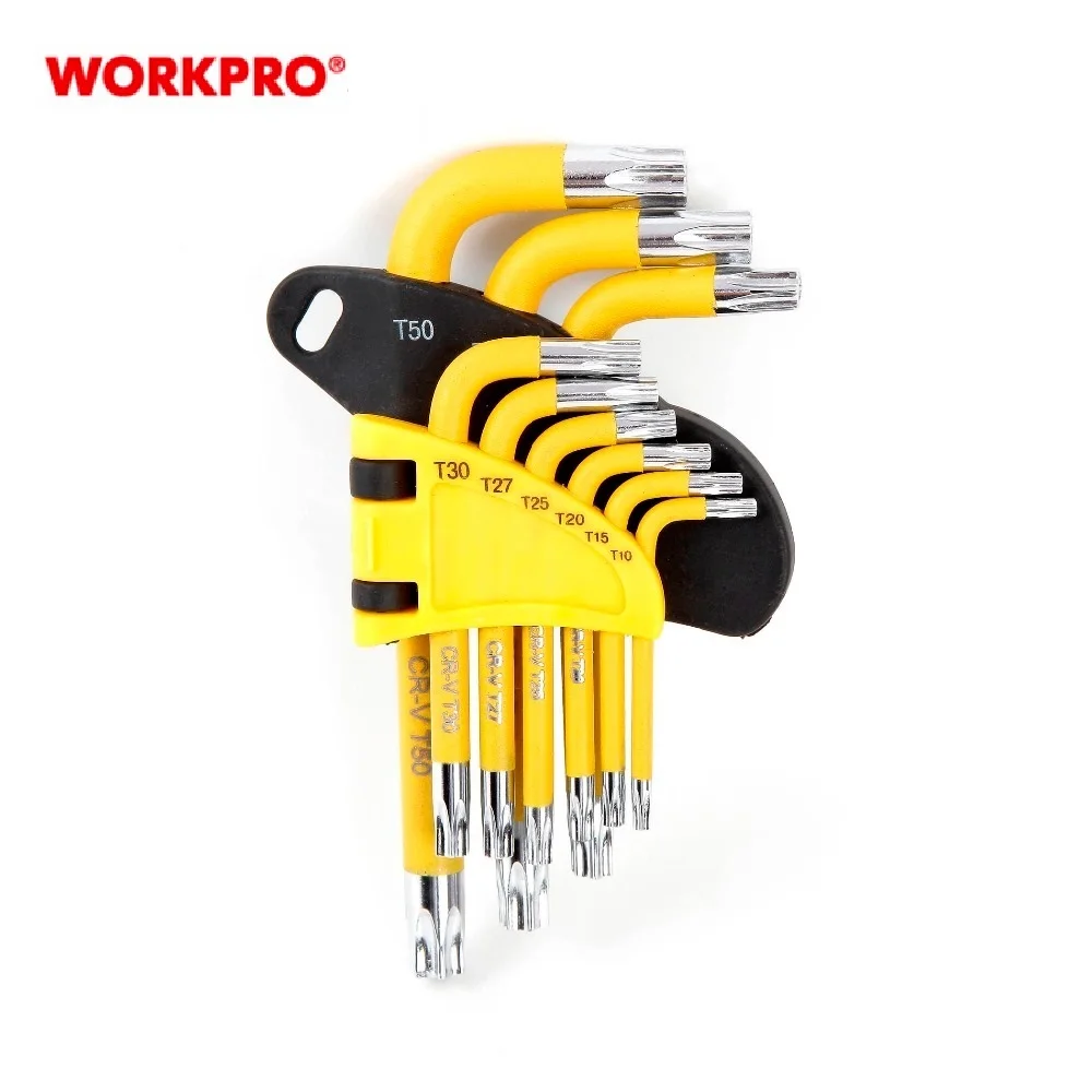 Buy WORKPRO 9Pcs T10 T50 Short Arm Torx Key Set