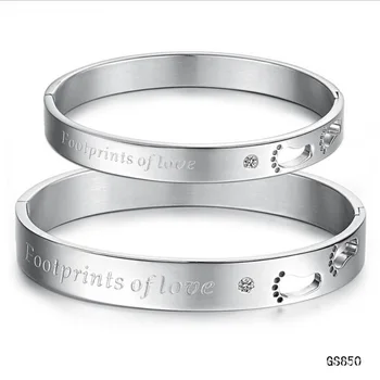 

Footprints of love footprints titanium steel couple bracelets