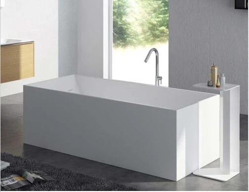 1700X720X550mm Solid Surface Stone Acrylic Bathtub Freestanding Floor Mounted Integrated Corian Tub WD011