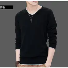 Свитер мужской Корейский вариант теплый осенне-зимний модный пушистый и толстый v-образный вырез