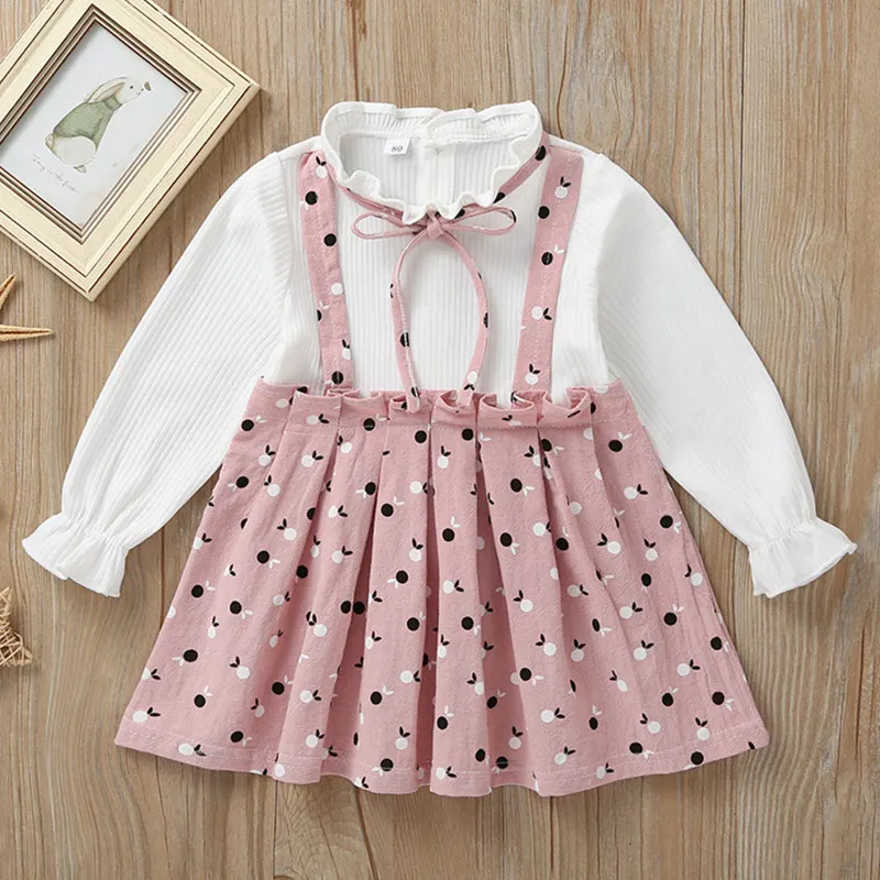 Melario Casual Spring Autumn Baby Clothes Long-sleeved Dress for Girl Plaid Shirts Toddler Girl Drese Fur Vest 2Pcs Suit