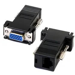 VGA Extender Женский к Lan Cat5 Cat5e RJ45 Ethernet Женский адаптер подключается VGA Женский RJ45 мужской Продлить видео VGA сигналы A3