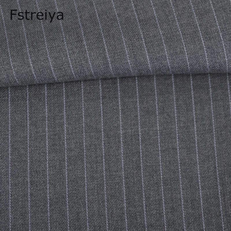 Custom Made hight brand hight quality 160's worsted grey Pinstripe Suit with pants for wedding customized slim fit groom suits