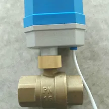 AC24V DC12V DC24V латунь два пути моторизованный шаровой клапан электрический шаровой кран Три провода контрольный шаровой кран DN15 для DN50