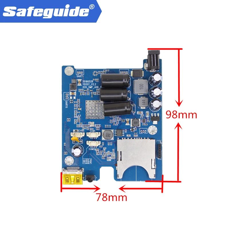 2019 Горячая продажа HD 1080P в режиме реального времени 2CH AHD DVR PCB плата мини