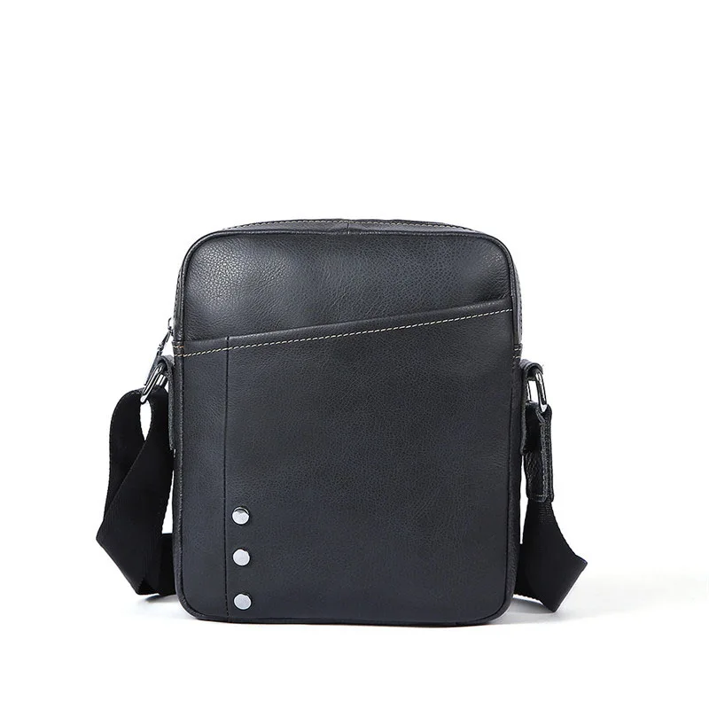 

New High-Quality Men Bag Genuine Leather Messenger Bags Men Leather Small Flap Male Zipper Design Crossbody Bags for men Handbag
