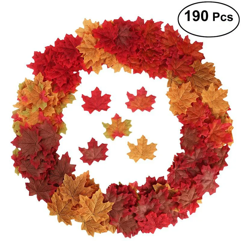 

BESTOYARD 190pcs Artificial Maple Leaves Simulation Decorative Silk Maple Leaves Fake Fall Leaves For Home Wedding Party Decor