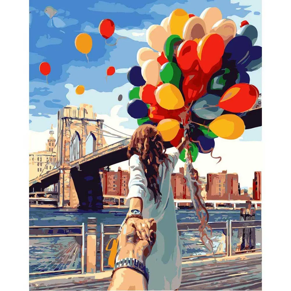 40*50 см романтическая фотография DIY живопись по номерам на стене с рамкой Diy