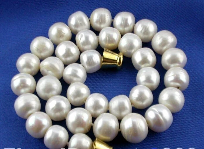 

HOT## Wholesale FREE SHIPPING >>> NATURAL 17" 13MM WHITE ROUND FRESHWATER CULTURED PEARL NECKLACE