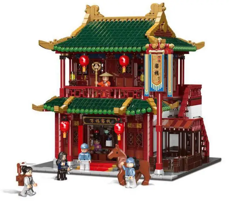 Уличная серия XINGBAO Zhonghua китайский кинотеатр чайный домик ИНН банки Wanfu набор