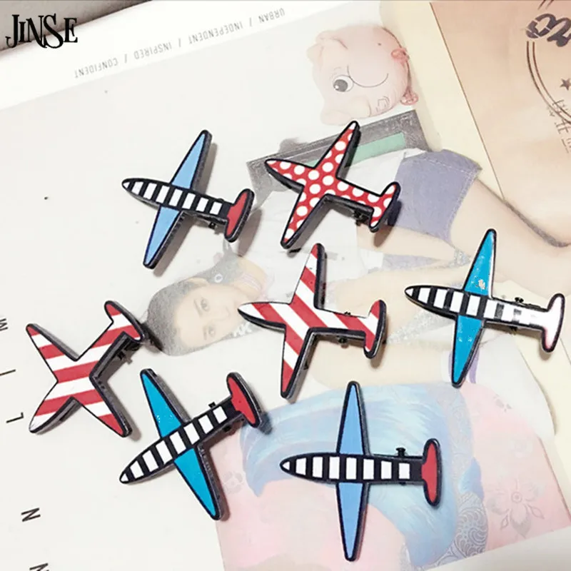 

JINSE Fashion Colourful Cute Airplane Shape Women Girl Alligator Hair Clips Barrettes Hairband Headwear Hair Accessories FHS004