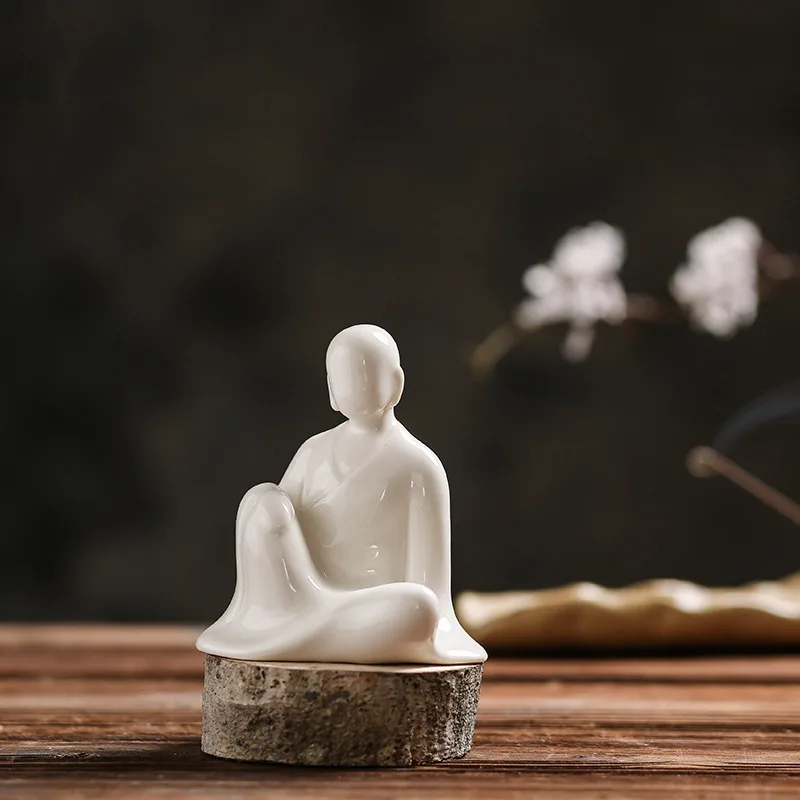 Китайский Za-Zen простой художественный керамический Йога современный минималистичный домашний Декор Фигурка Статуя настольные украшения офис фэншуй DHYY03