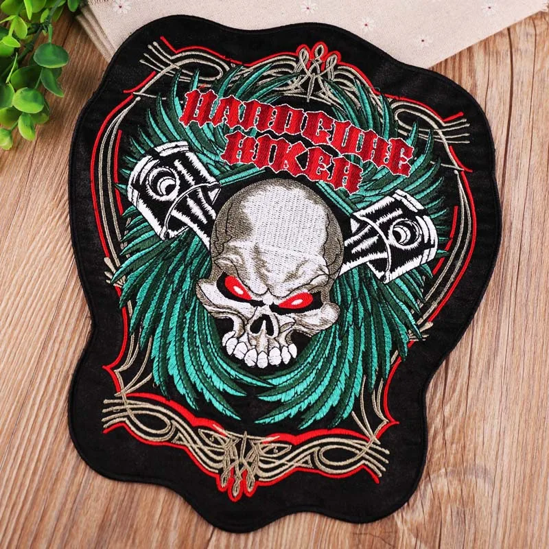 Large Size Sew On Cross Skull V Twin Biker Chopper Patches Mc Motorcycle Biker Patches Rider