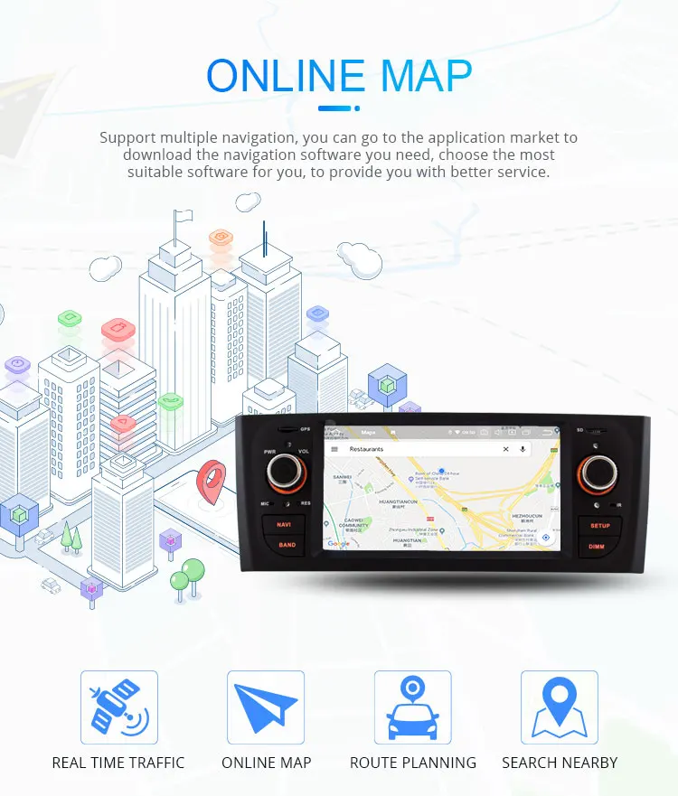 Best LJHANG 1 Din Android 9.0 Car Radio For Fiat Linea Grande Punto 2007-2012 GPS Navi WIFI Multimedia Player no DVD Autoaudio Stereo 5