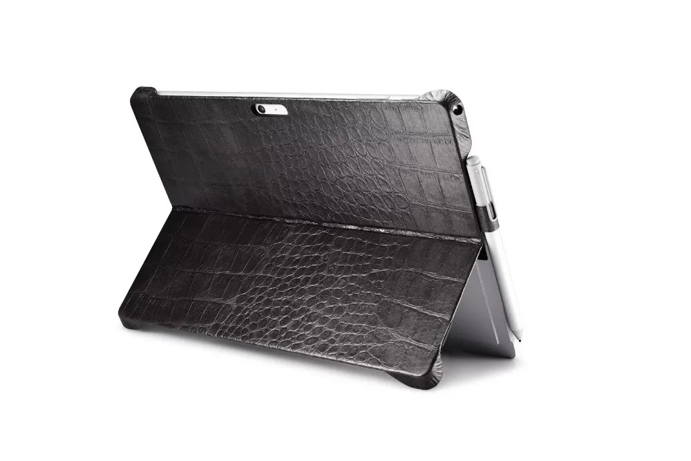 Пояса из натуральной кожи чехол для microsoft Surface Pro 4 12," Крокодил коровьей бизнес Стенд Smart Cover поверхности пакета(ов