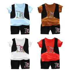 Милая детская одежда, летние детские повседневные топы с короткими рукавами и цветочным рисунком для маленьких девочек, футболка + шорты