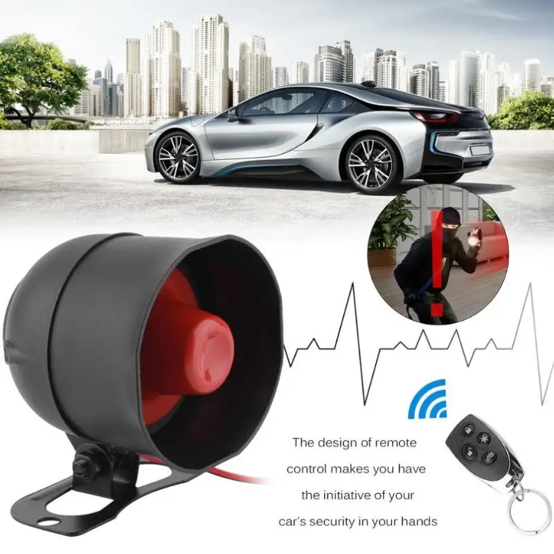 

Universal 1-Way Car Alarm Vehicle System Protection Security System Keyless Entry Siren + 2 Remote Control Burglar Hot