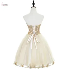 Тюлевые короткие платья для выпускного вечера A line шампанского выпускное платье вырез сердечком бисер vestidos de graduacion