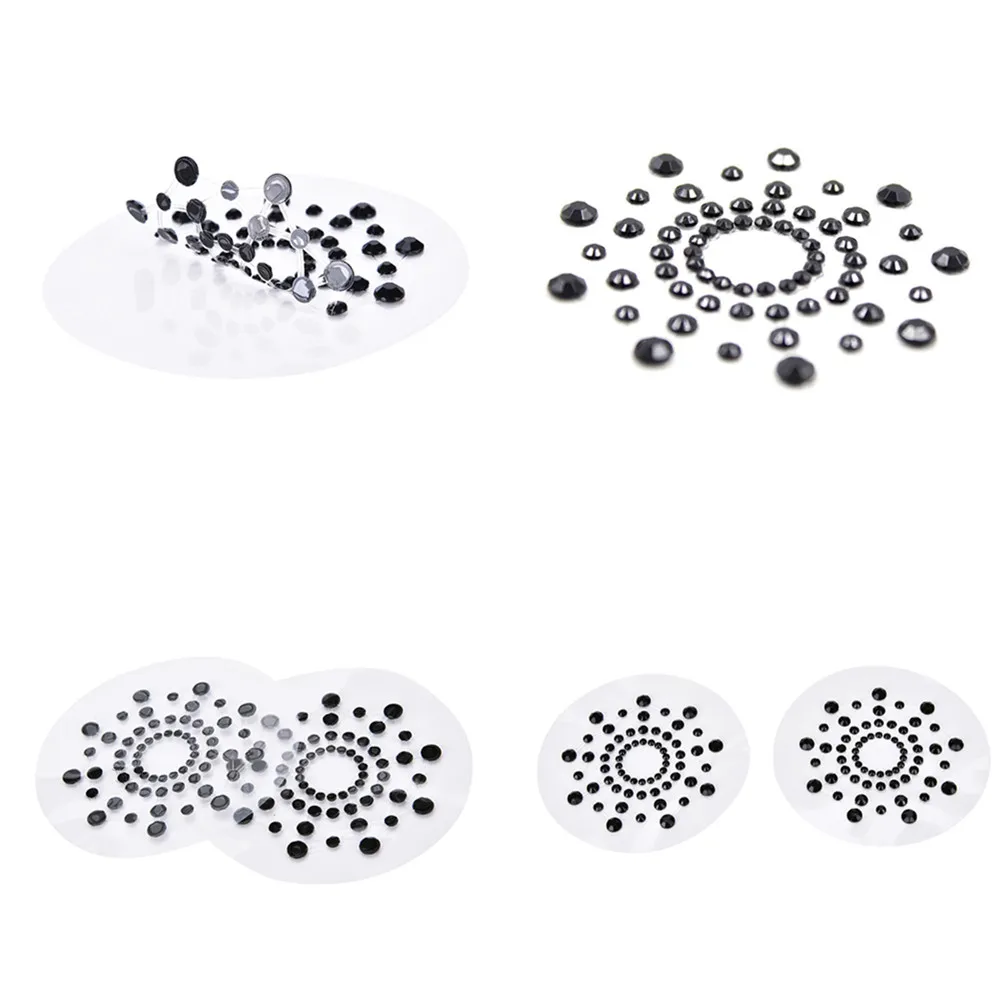 

1 Pair Jewels Body Big Classic Festival Breast Bling Gem Cluster Self Adhesive Stick On Paint Decor At Clubbing