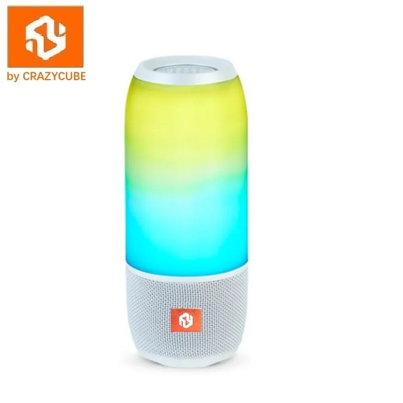  CrazyCube Pulse 3 Wireless Portable Bluetooth LED Passive Speaker rubber surround with jbl fm radio