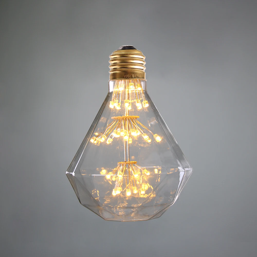 DiamondG95 3WVintage LED Light BulbFireworks StarryUltra warm 2200KDecorative For Pendant LampLiving room