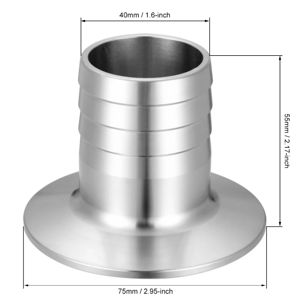 Uxcell 304 Нержавеющая сталь шланга адаптер KF16/25/40/50 фланец до 8/10/13/16/25/40 мм адаптеры для вакуумный резиновый шланг Барб