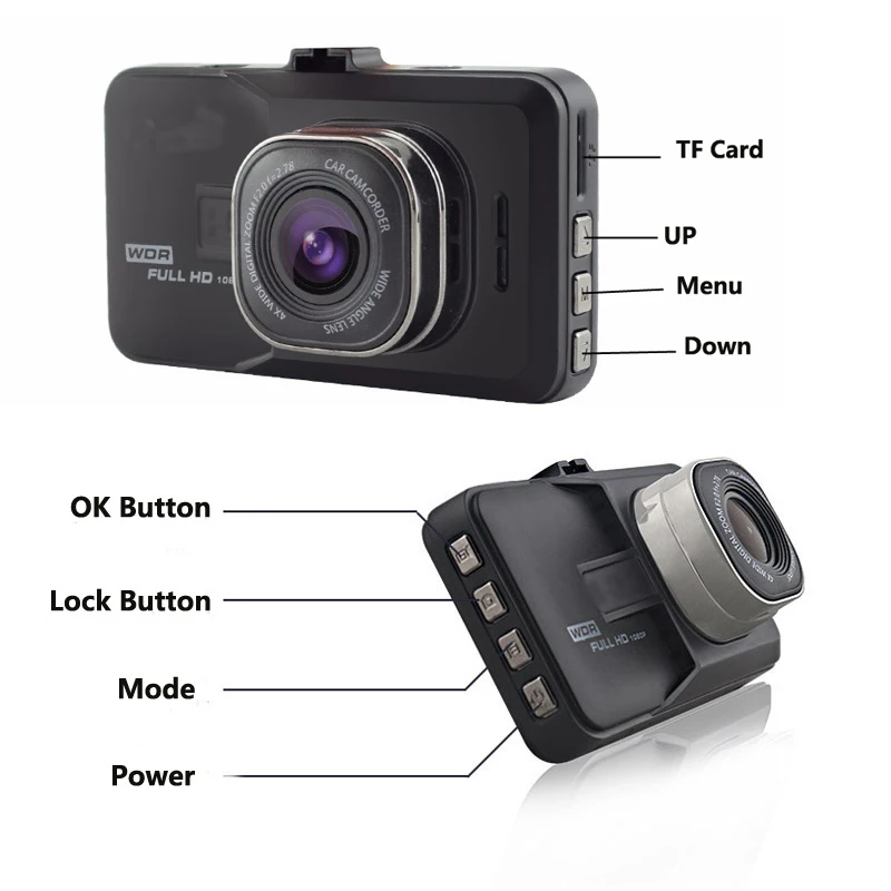 Car DVR Camera Full HD 1080P 170 Degree Wide Angle 3.0 Night Vision Video Recorder Dual Lens Dash Camera For Car Recording-5