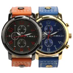 Relogio masculino часы Для мужчин Военная Кварцевые часы Для мужчин s часы лучший бренд роскошные кожаные спортивные наручные часы Дата часы 2018P50